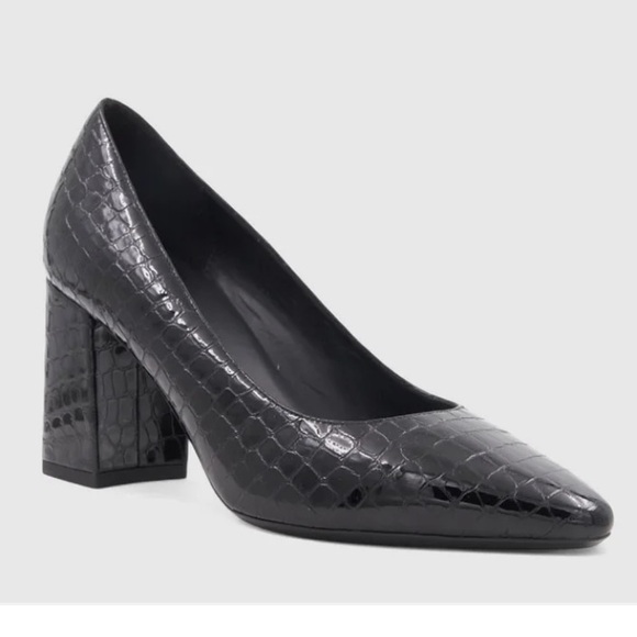 Aquatalia Peony Pump Black Crocco size 8 - Picture 3 of 8
